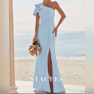 Light Blue One-Shoulder Dress